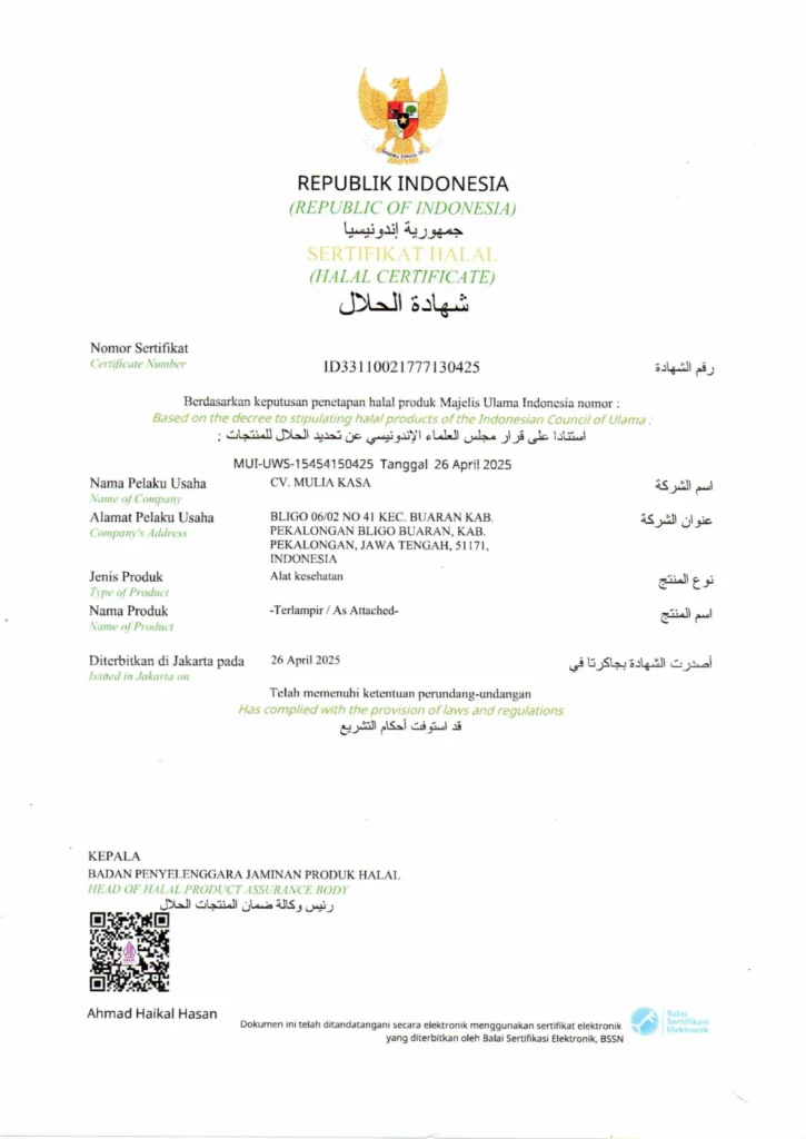 Sertifikat Halal CV Mulia Kasa